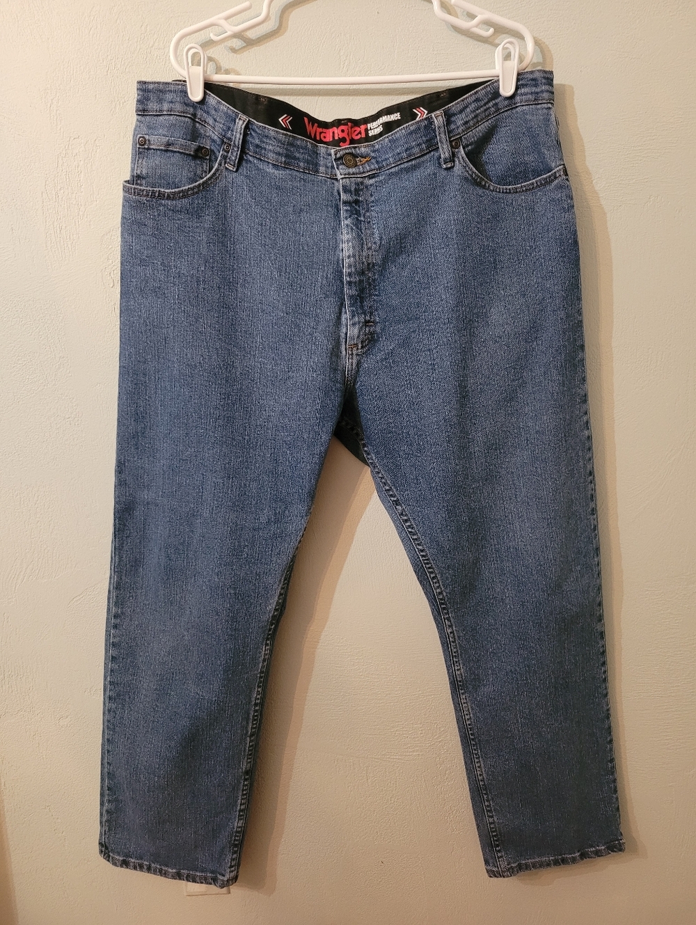 Wrangle Performace Series Men Y2K Straight Leg Cotton Blend Jeans Size 42x30